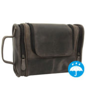 Trousse de toilette homme cuir marron foncé - GUSTI CUIR