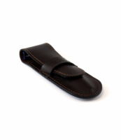 Pochette Coupe Choux en Cuir Véritable · Marron - GENTLEMAN BARBIER