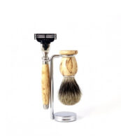 Set de Rasage Mach3 · Bouleau Madré PB12 - GENTLEMEN BARBIER