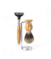 Set de rasage Mach3 bois d'olivier - Gentleman Barbier